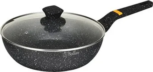 Глубокая сковорода с крышкой Bollire BR-1410, 28см, антипригарная/Латв