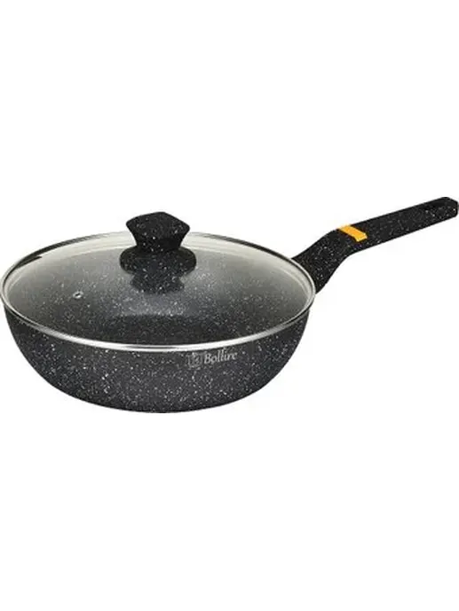 Глубокая сковорода с крышкой Bollire BR-1410, 28см, антипригарная/Латв