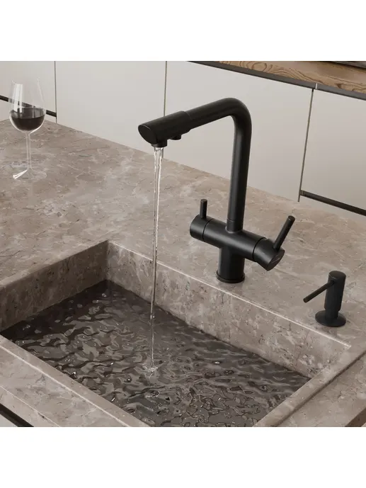 Смеситель для кухни ARFEKA ISIS 308 (черный)