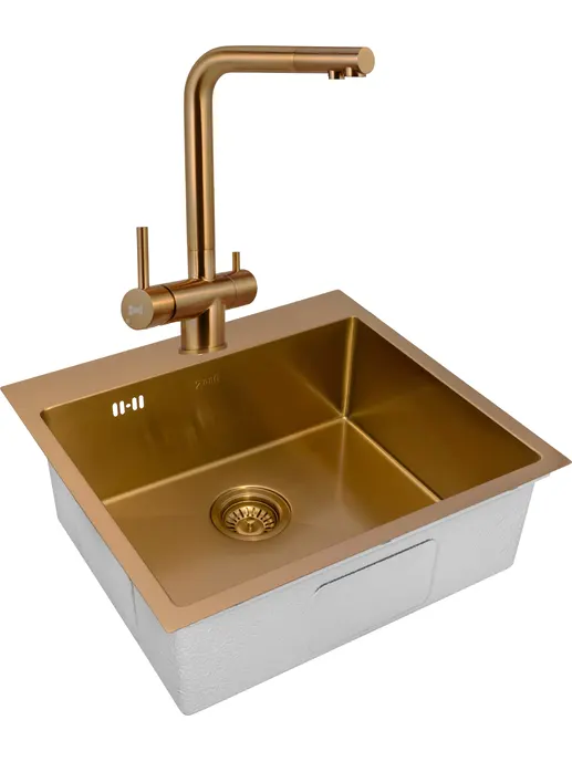 Смеситель для кухни ZorG ZRN 980144 Gold Rosy