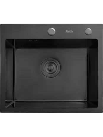 DS4444B Кухонная мойка 440*440*200mm , чёрная с сифоном