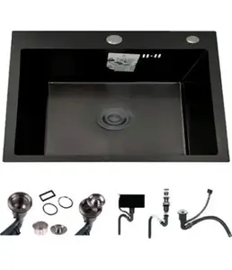 S5040B-1 Кухонная мойка 500*400*200mm , чёрная на скидке