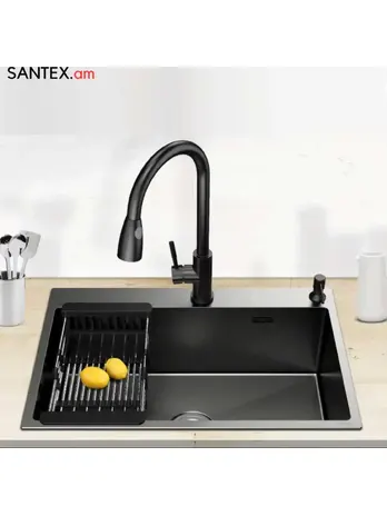 S5050B-1 Кухонная мойка 500*500*200mm , чёрная