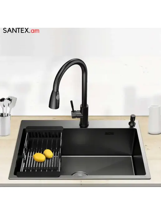S5050B-1 Кухонная мойка 500*500*200mm , чёрная