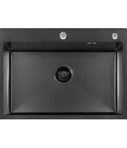 DS4444B Кухонная мойка 440*440*200mm , чёрная с сифоном на скидке