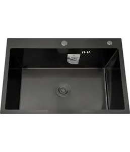 DS5040B Кухонная мойка 500*400*200mm , чёрная с сифоном на скидке