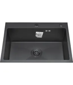 DS5050B Кухонная мойка 500*500*200mm , чёрная на скидке