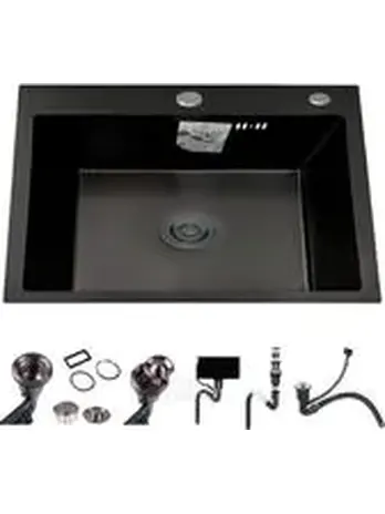 DS5040B Кухонная мойка 500*400*200mm , чёрная с сифоном