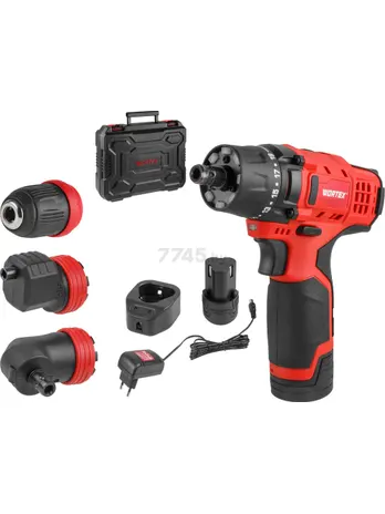 Аккум. дрель-шуруповерт WORTEX BD 1215 LiSET в чем. + 2 насадки, 12 В,