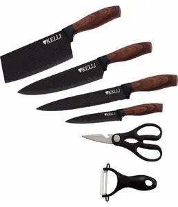 Набор ножей с Алмазным покрытием 6 предметов KELLI KL-2034 (1x10) на скидке