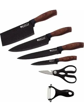 Набор ножей с Алмазным покрытием 6 предметов KELLI KL-2034 (1x10)