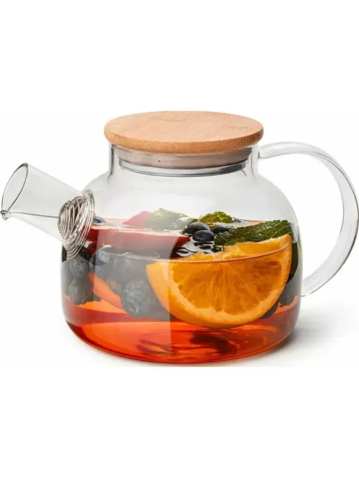 Жаропрочный стеклянный чайник 0,6 KELLI KL-3225 (1x48)