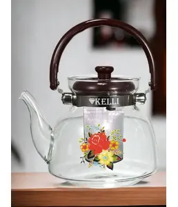 Жаропрочный стеклянный чайник 1,0 KELLI KL-3226 (1x24) на скидке