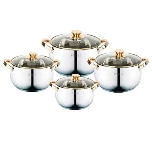 Набор Кастрюль из 8-и предметов KELLI KL-4213 (1х2)