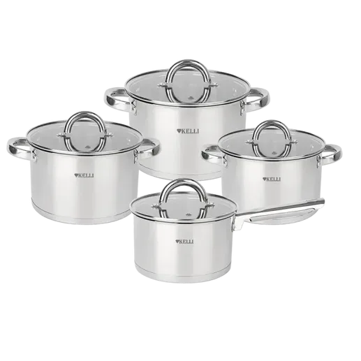 Набор Кастрюль 8 предметов KELLI KL-4702 (1х4)