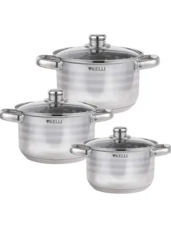 Набор Кастрюль 6 предметов KELLI KL-4718 (1x4)