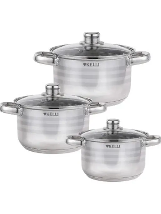 Набор Кастрюль 6 предметов KELLI KL-4718 (1x4)