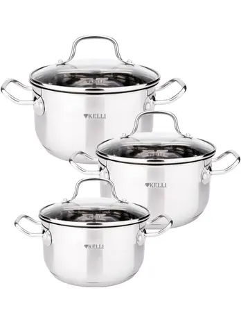 Набор Кастрюль 6 предметов KELLI KL-4729 (1х4)
