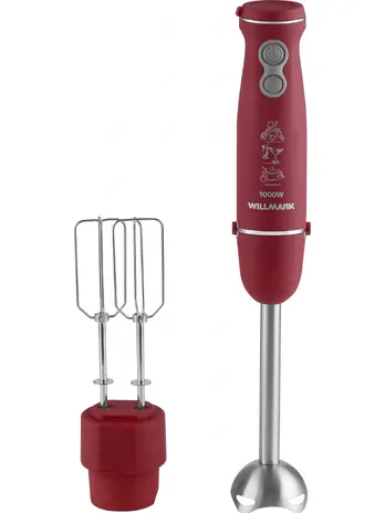 Блендер погружной WILLMARK WHB-1110RS (1000Вт, насадка миксер ,турбо к