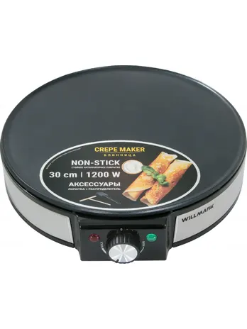 Блинница WILLMARK WCM-1230 (1200Вт, диаметр - 30см, антипригарная пове