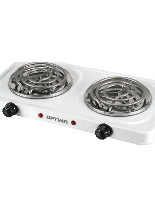 Плита элек. OPTIMA OS-210TW  (2 спиральные конфорки*140mm, 2000Вт)