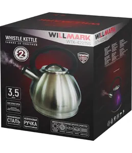 Чайник WILLMARK WTK-4221SS (3,5л, со свистком, с крышкой, нейлоновая р на скидке