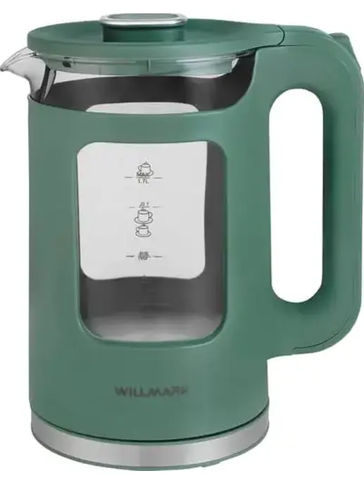 Чайник эл. WILLMARK WEK-1725G (1.7л, пов. на 360град., LED-подсв.,двус
