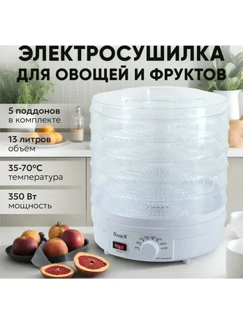 Сушилка RageX R301-100 для овощей и фруктов, 350 Вт, КИТАЙ,