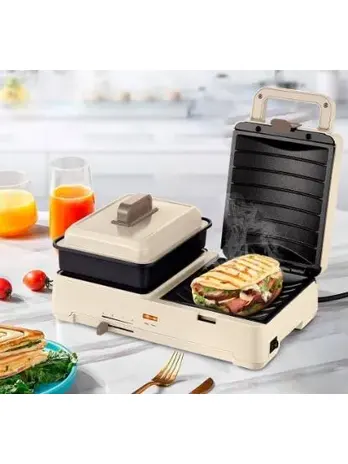 Бутербродница КТ-6061-2 (2 в 1, бежевый)