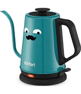Чайник для варки кофе КТ-6194-2 (черно-бирюзовый) на скидке