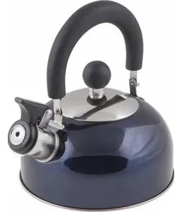 Чайник со свистком, нержавеющая сталь, 1.5 л, серия Holiday, синий мет на скидке