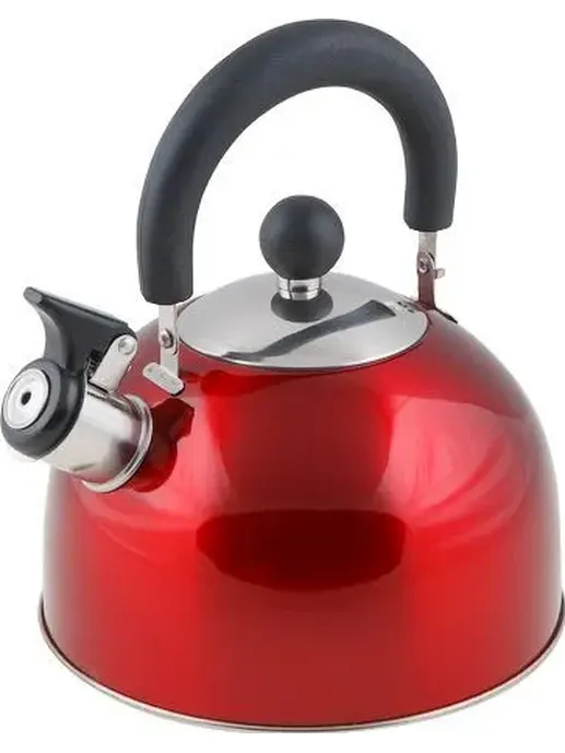 Чайник со свистком, нержавеющая сталь, 2.5 л, серия Holiday, красный м