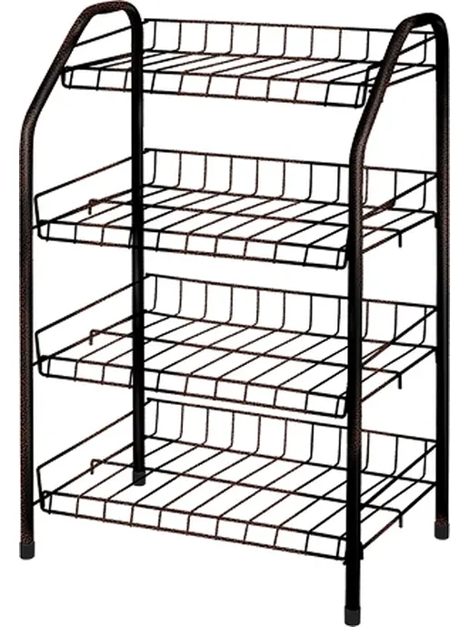 Этажерка для обуви 4-х секционная, 460х280х700 мм, медный антик, NIKA
