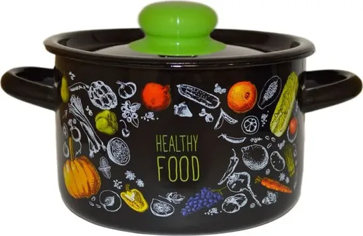 Кастрюля эмал цил Healthy food 4,5л ТМ Appetite, РОССИЯ