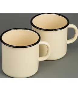 Кружка эмал б/кр 0.4л (слоновая) Без декора, РОССИЯ на скидке