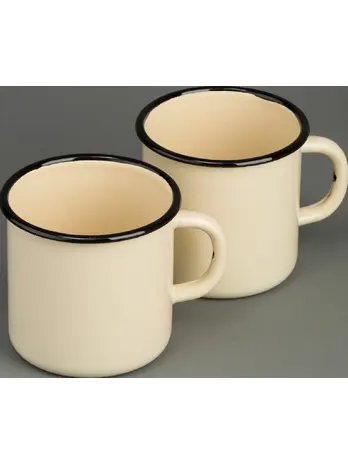 Кружка эмал б/кр 0.4л (слоновая) Без декора, РОССИЯ