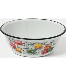 Миска эмал 2л (белая) Вишневый сад, РОССИЯ на скидке