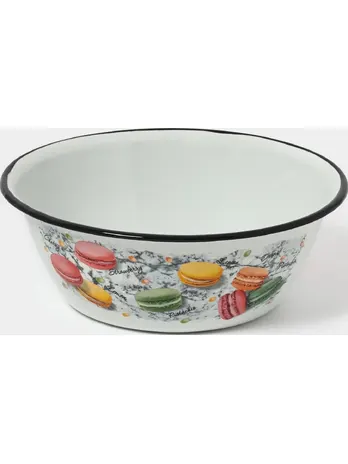 Миска эмал 2л (белая) Вишневый сад, РОССИЯ