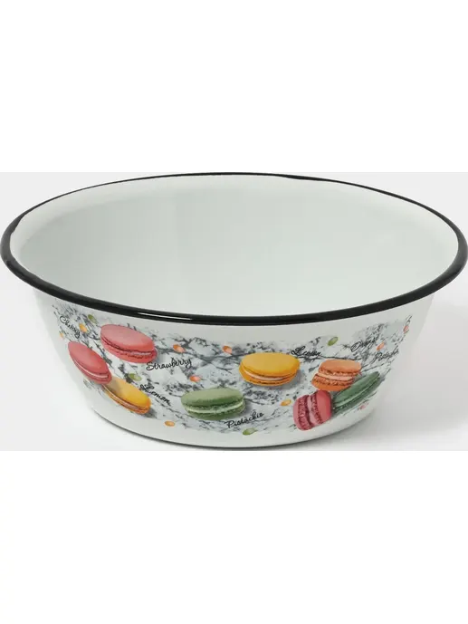 Миска эмал 2л (белая) Вишневый сад, РОССИЯ