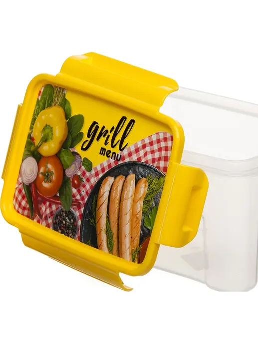 Контейнер для СВЧ "ЛОК ДЕКОР" 1,1л с НГ декором, РОССИЯ