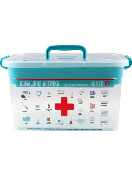 Контейнер для аптечки с вкладышем «Домашний доктор» 10 л., РОССИЯ