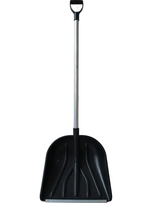 Лопата снеговая пластмассовая "Усадьба" с металлической планкой,дер. ч