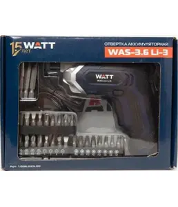 Отвертка аккумуляторная WATT WAS-3.6 Li-3 на скидке