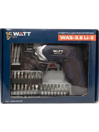 Отвертка аккумуляторная WATT WAS-3.6 Li-3