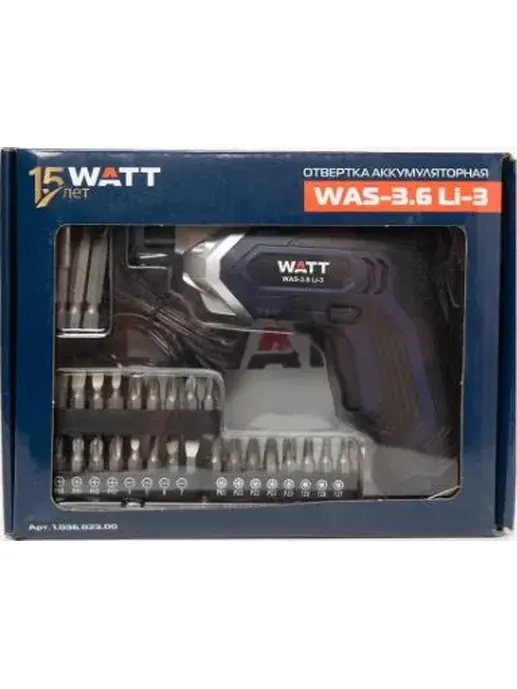 Отвертка аккумуляторная WATT WAS-3.6 Li-3