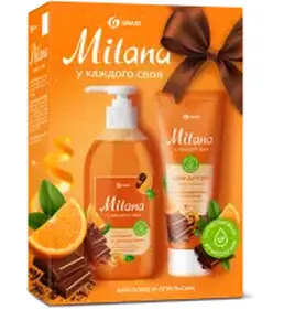 Набор подарочный  GraSS «Milana апельсин в шоколаде» мыло 300 мл + кре на скидке
