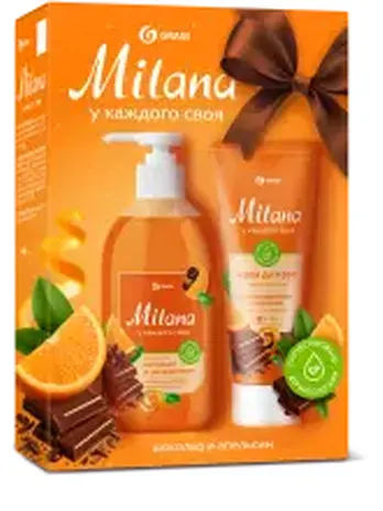 Набор подарочный  GraSS «Milana апельсин в шоколаде» мыло 300 мл + кре