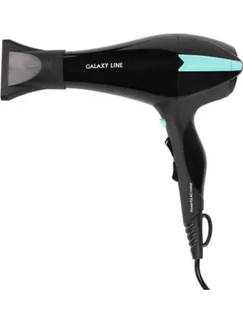 Фен для волос профессиональный Galaxy LINE GL 4339 черный с бирюзовым