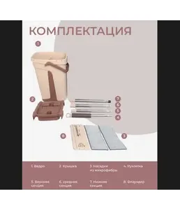 Швабра и ведро с отжимом SKIPER для мытья пола 10 литров (комплект) на скидке