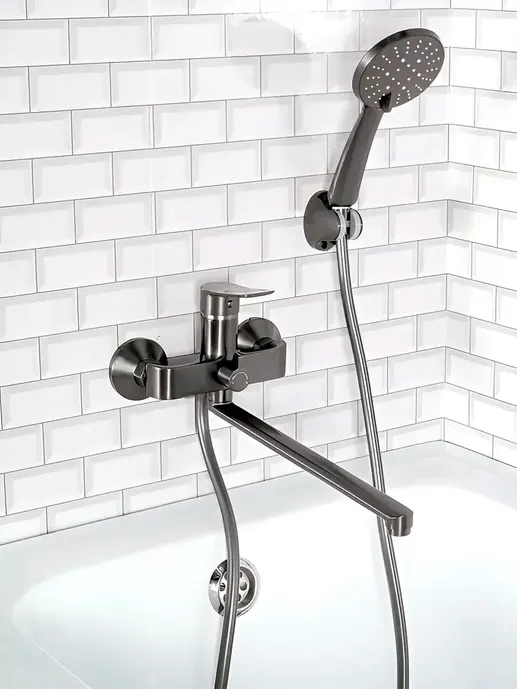 Д168-22QH Смеситель для ванны с длинным плоским изливом